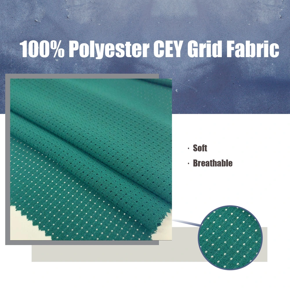 Textile Garment Home Textile 100% Polyester Cey Grid Fabric