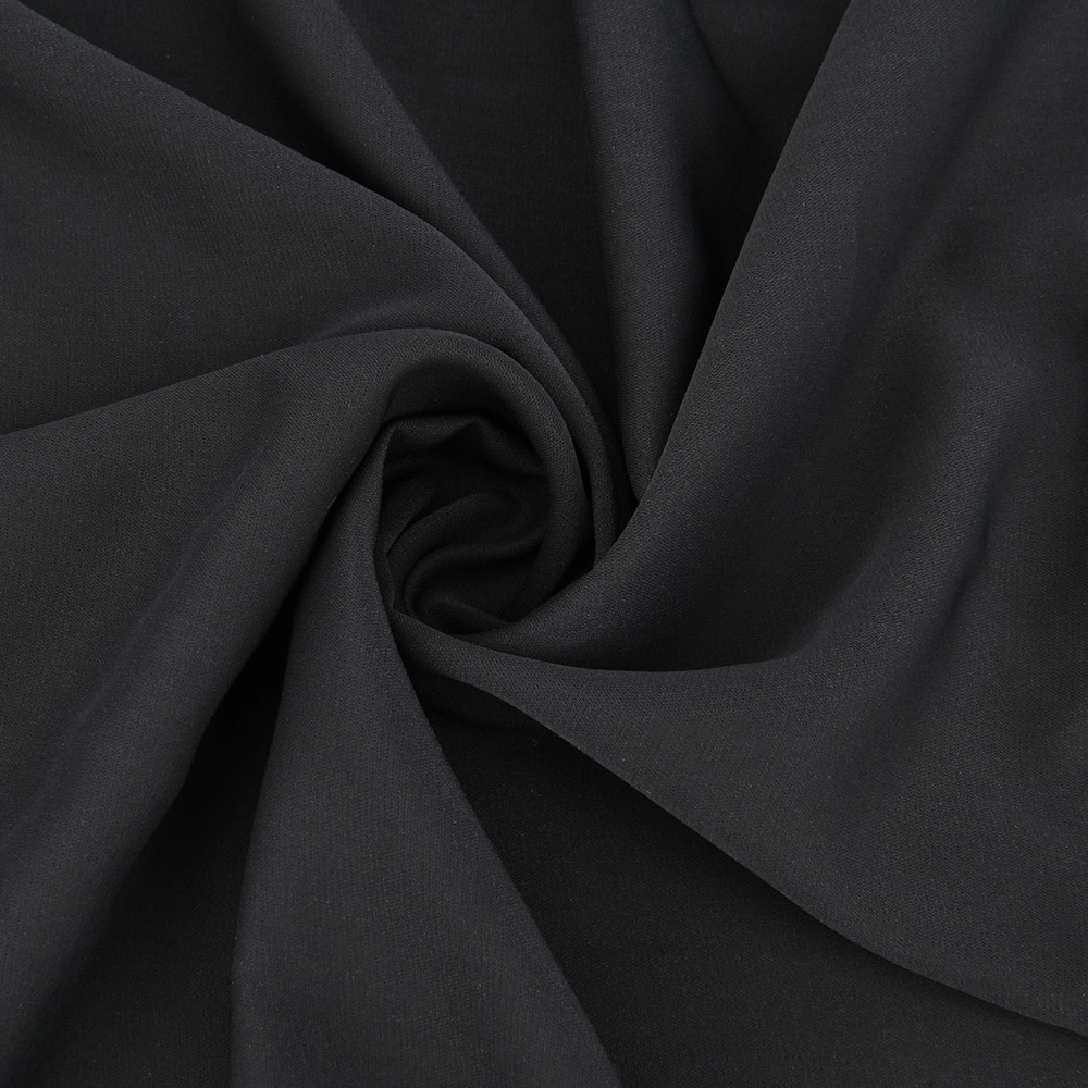 Hot Sale 80d Sph 100% Polyester Plain Black Abaya Fabric for Muslim Female Dress Middle Eastern Fabric