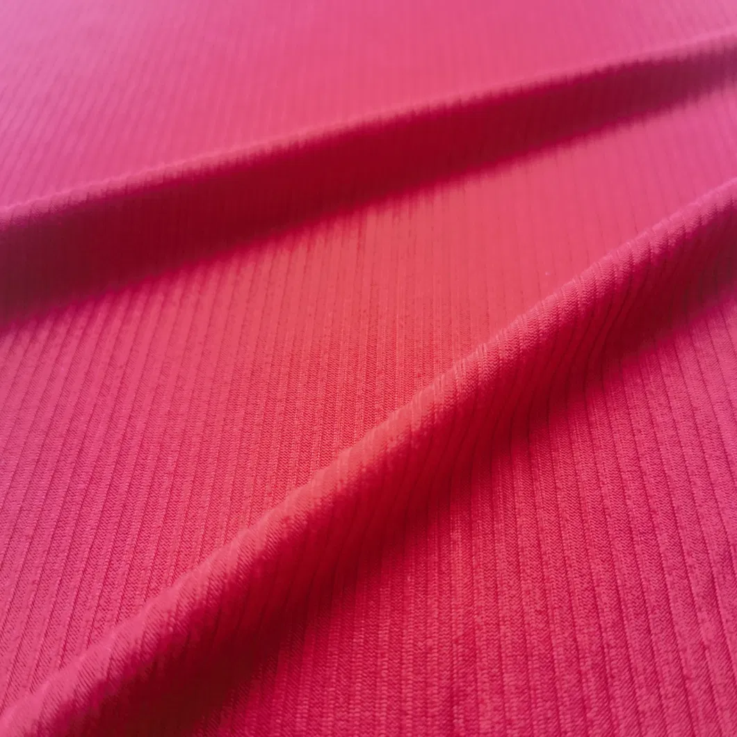 95% Polyester 5% Spandex Stretch Rib Knitted Fabric